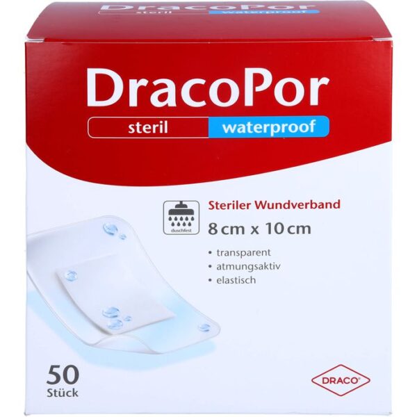 DRACOPOR waterproof Wundverband 8x10 cm steril 50 St.