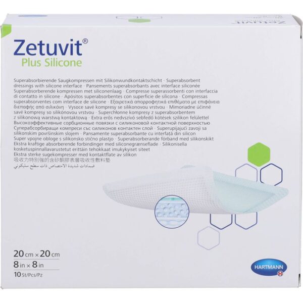 ZETUVIT Plus Silicone steril 20x20 cm 10 St.