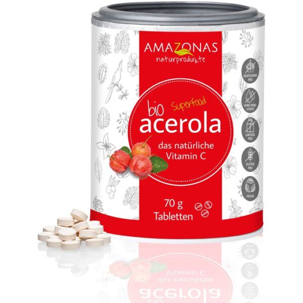 ACEROLA 100% Bio natürliches Vit.C Lutschtabletten 70 g