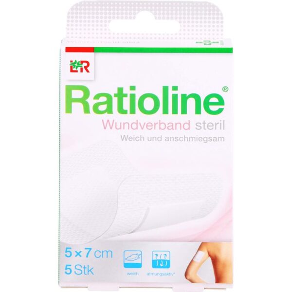 RATIOLINE Wundverband 7x5 cm steril 5 St.