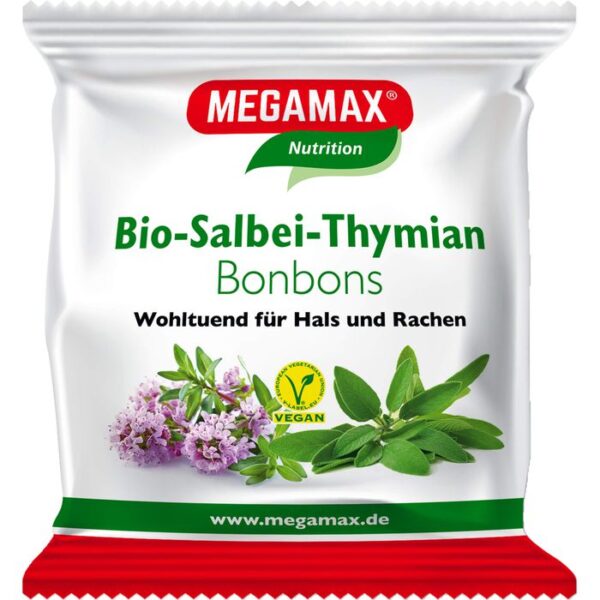 MEGAMAX Bio Salbei-Thymian Bonbons 85 g