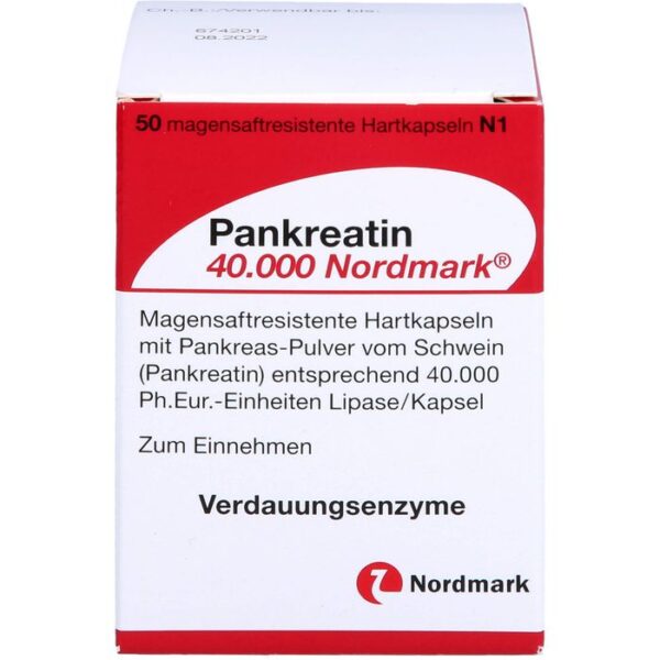 PANKREATIN 40.000 Nordmark magensaftres.Hartkaps. 50 St.