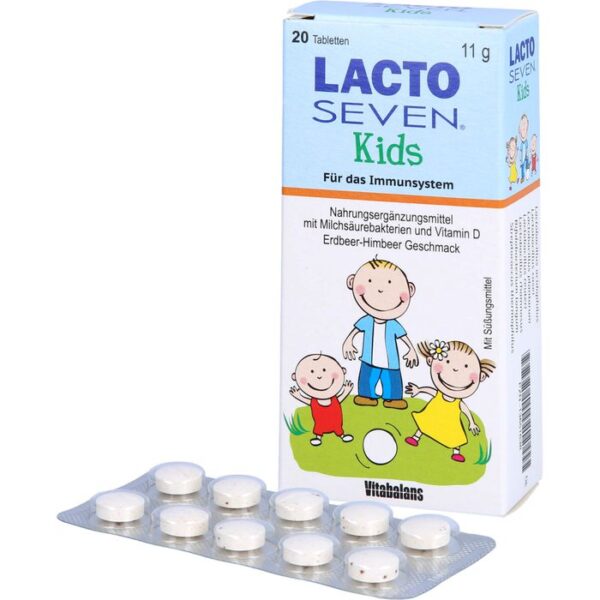 LACTO SEVEN Kids Erdbeer-Himbeer-Geschmack Tabl. 20 St.