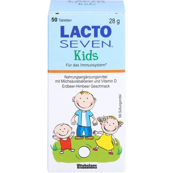 LACTO SEVEN Kids Erdbeer-Himbeer-Geschmack Tabl. 50 St.