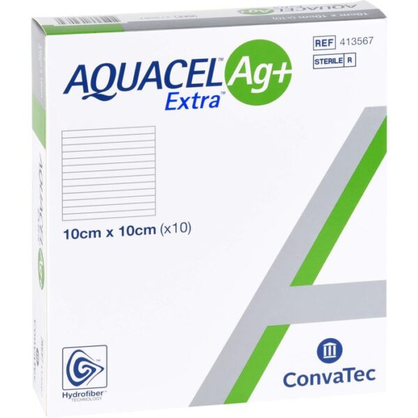 AQUACEL Ag+ Extra 10x10 cm Kompressen 10 St.