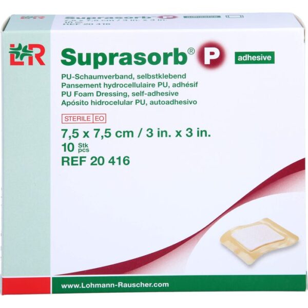 SUPRASORB P PU-Schaumv.selbstklebend 7,5x7,5 cm 10 St.