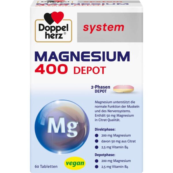 DOPPELHERZ Magnesium 400 Depot system Tabletten 60 St.