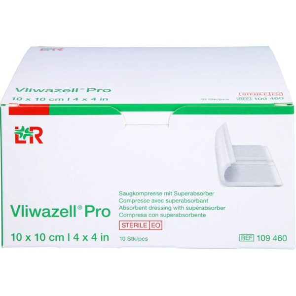 VLIWAZELL Pro superabsorb.Kompr.steril 10x10 cm 10 St.