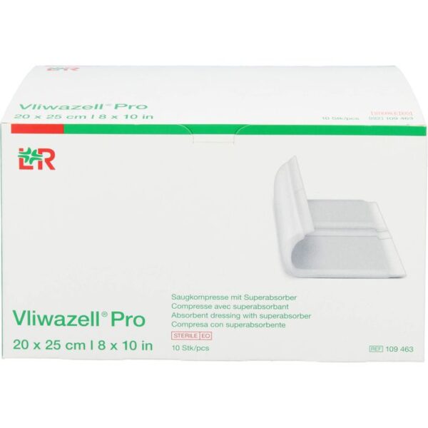 VLIWAZELL Pro superabsorb.Kompr.steril 20x25 cm 10 St.