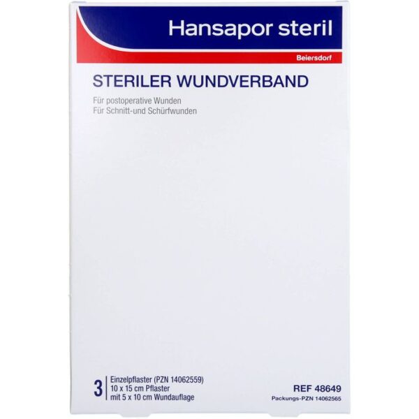 HANSAPOR steril Wundverband 10x15 cm 3 St.