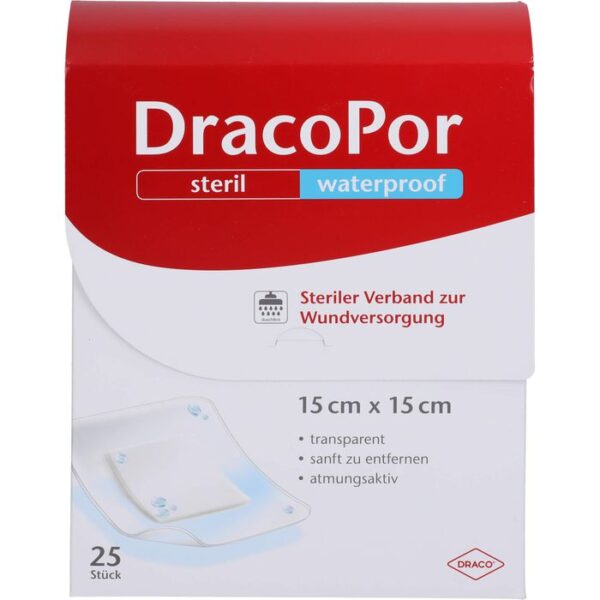 DRACOPOR waterproof Wundverband 15x15 cm steril 25 St.