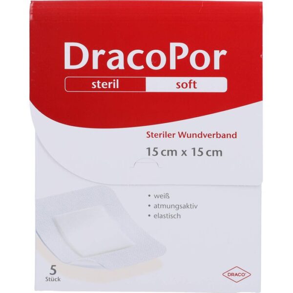 DRACOPOR Wundverband 15x15 cm steril 5 St.