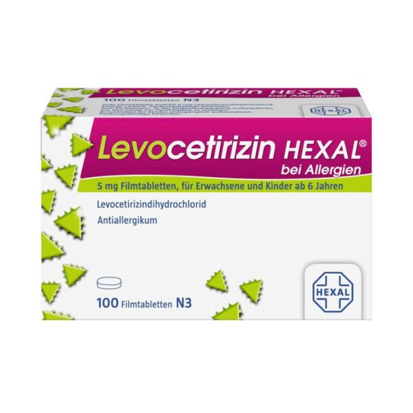 LEVOCETIRIZIN HEXAL bei Allergien 5 mg Filmtabl. 100 St.