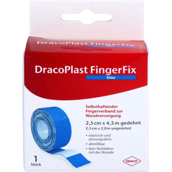 DRACOPLAST FingerFix 2,5 cmx4,5 m m.Wundk.blau 1 St.