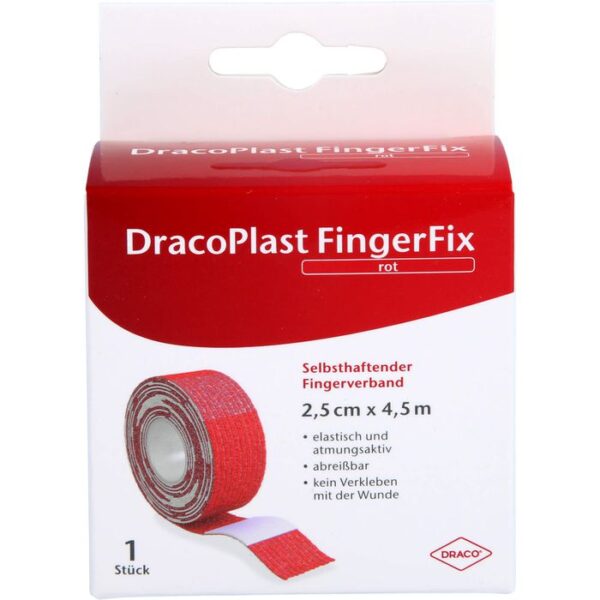 DRACOPLAST FingerFix 2,5 cmx4,5 m m.Wundk.rot 1 St.