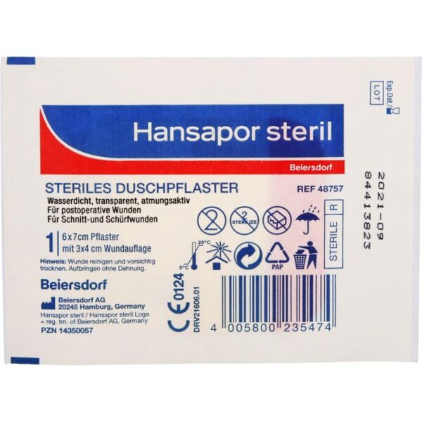 HANSAPOR steril Duschpflaster 6x7 cm 1 St.