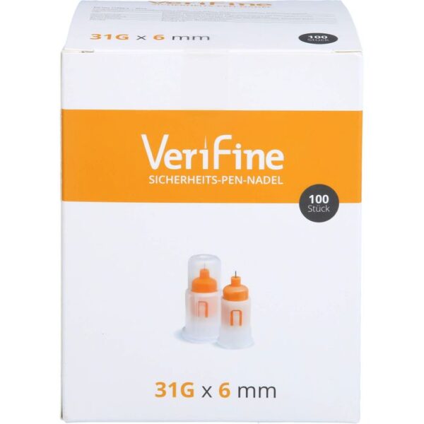 VERIFINE Sicherheits-Pen-Nadeln 31 Gx6 mm 100 St.