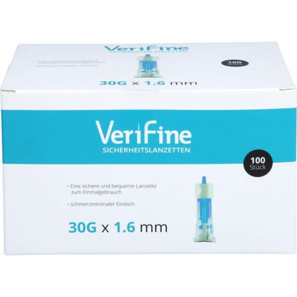 VERIFINE Sicherheits-Lanzetten 30 G 1,6 mm 100 St.