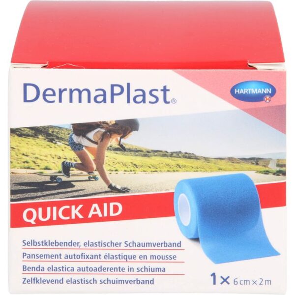 DERMAPLAST Quick Aid Schaumverb.6 cmx2 m blau 1 St.