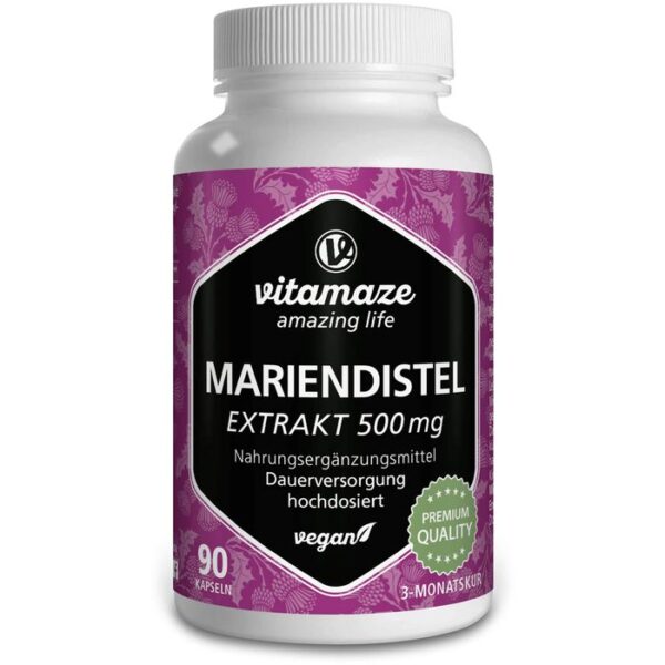 MARIENDISTEL 500 mg Extrakt hochdosiert vegan Kps. 90 St.