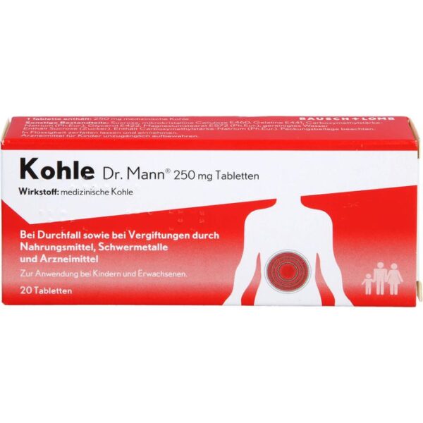 KOHLE Dr.Mann 250 mg Tabletten 20 St.