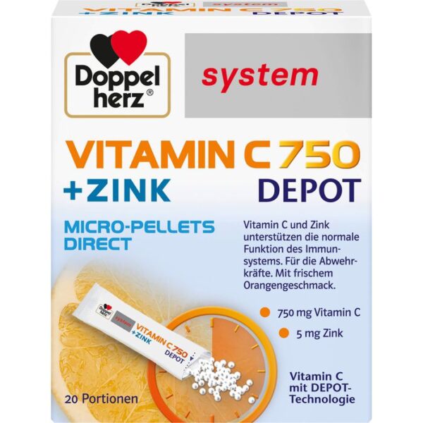 DOPPELHERZ Vitamin C 750 Depot system Pellets 20 St.