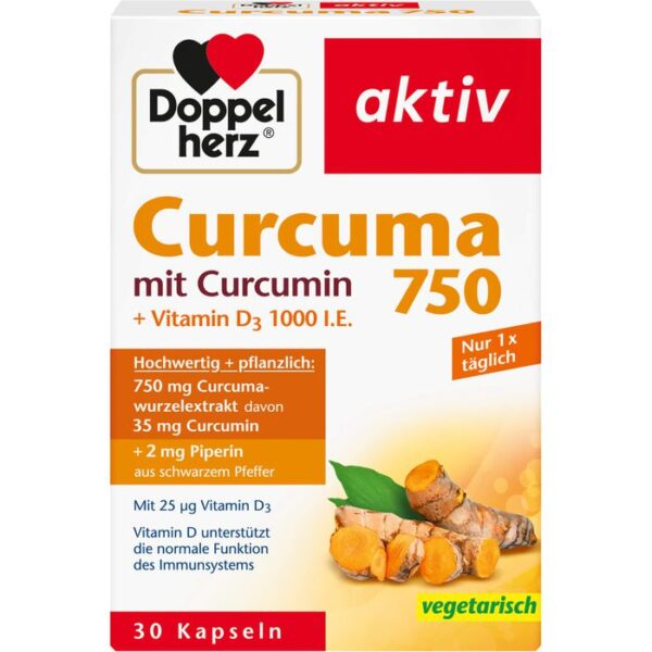 DOPPELHERZ Curcuma 750 Kapseln 30 St.