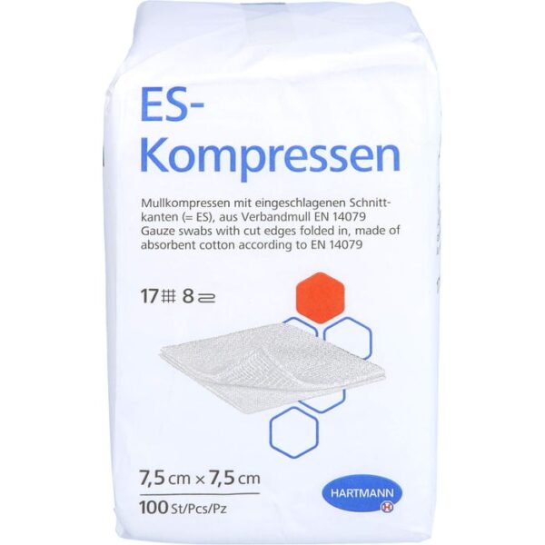 ES-KOMPRESSEN unsteril 7,5x7,5 cm 8fach 100 St.