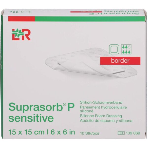 SUPRASORB P sensitive PU-Schaumv.border 15x15cm 10 St.