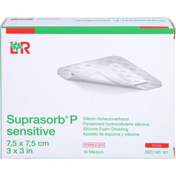 SUPRASORB P sensitive PU-Schaumv.border 7,5x7,5cm 10 St.