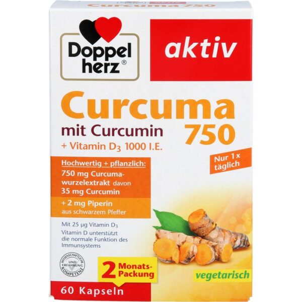 DOPPELHERZ Curcuma 750 Kapseln 60 St.