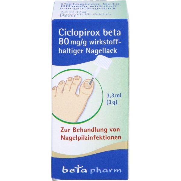 CICLOPIROX beta 80 mg/g wirkstoffhalt.Nagellack 3,3 ml