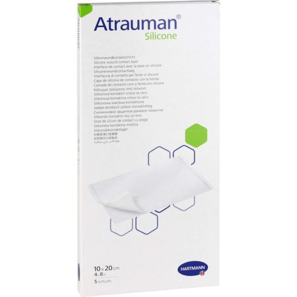 ATRAUMAN Silicone steril 10x20 cm Kompressen 5 St.