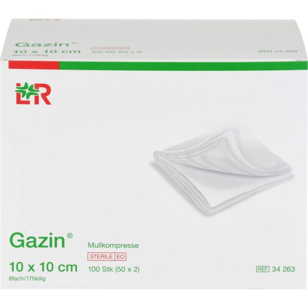 GAZIN Mullkomp.10x10 cm steril 8fach 100 St.