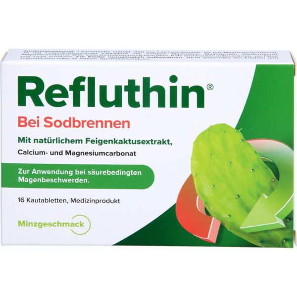 REFLUTHIN bei Sodbrennen Kautabletten Minze 16 St.