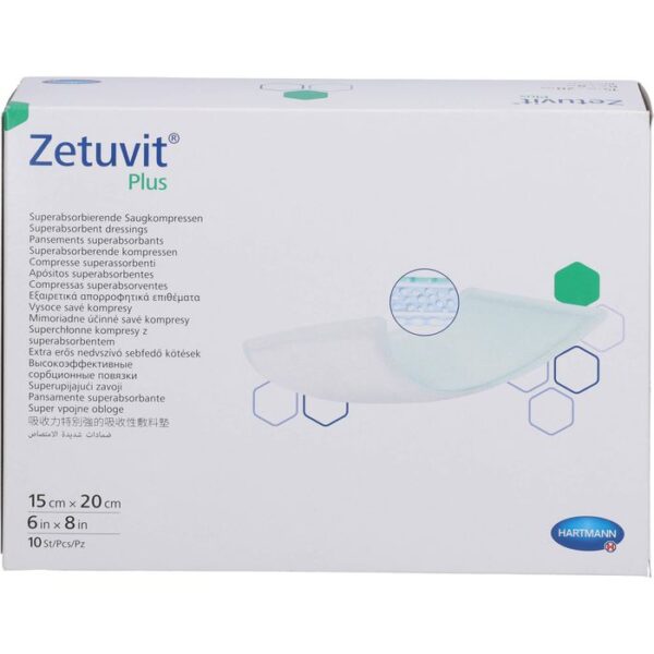 ZETUVIT Plus extrastarke Saugkompr.steril 15x20 cm 10 St.