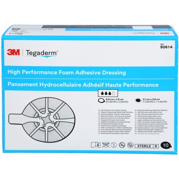 TEGADERM Foam Adhesive 6,9x7,6 cm oval 90614 10 St.