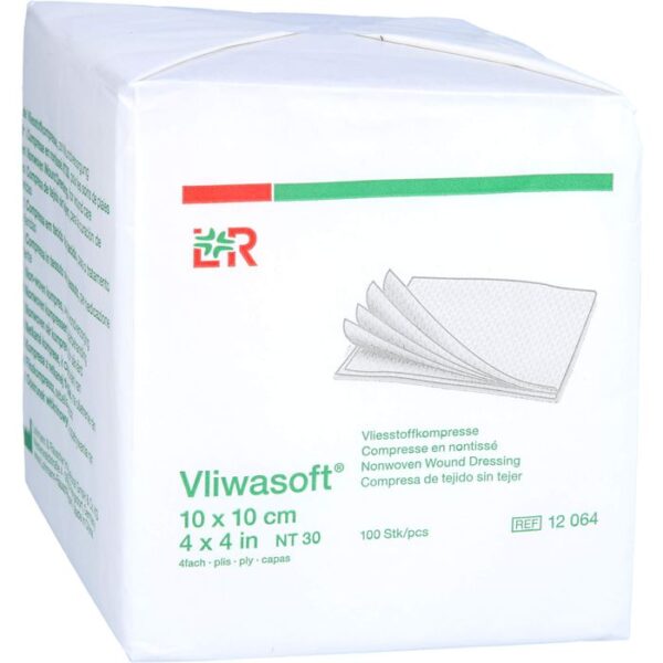 VLIWASOFT Vlieskompressen unsteril 10x10 cm 4l. 100 St.