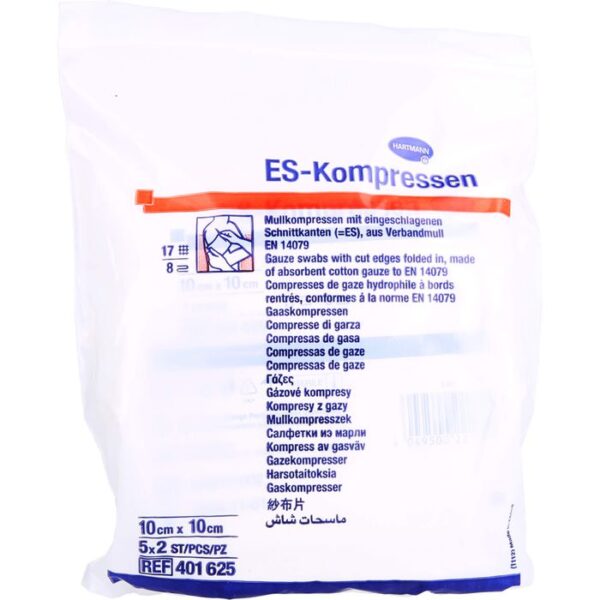 ES-KOMPRESSEN steril 10x10 cm 8fach 10 St.