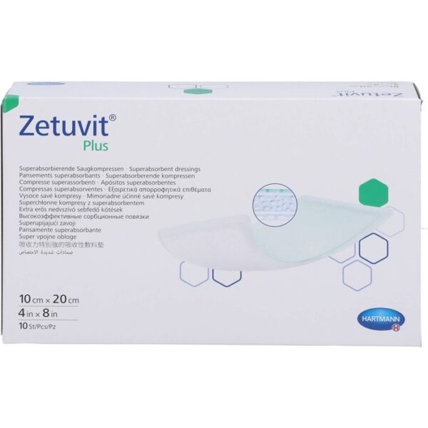 ZETUVIT Plus extrastarke Saugkompr.steril 10x20 cm 10 St.