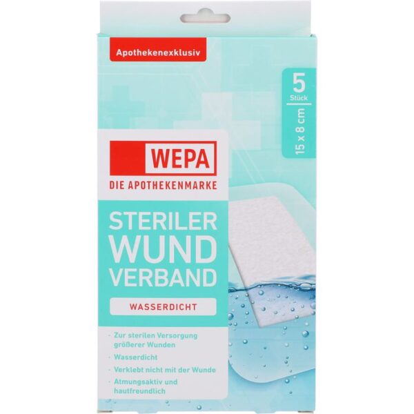 WEPA Wundverband wasserdicht 8x15 cm steril 5 St.