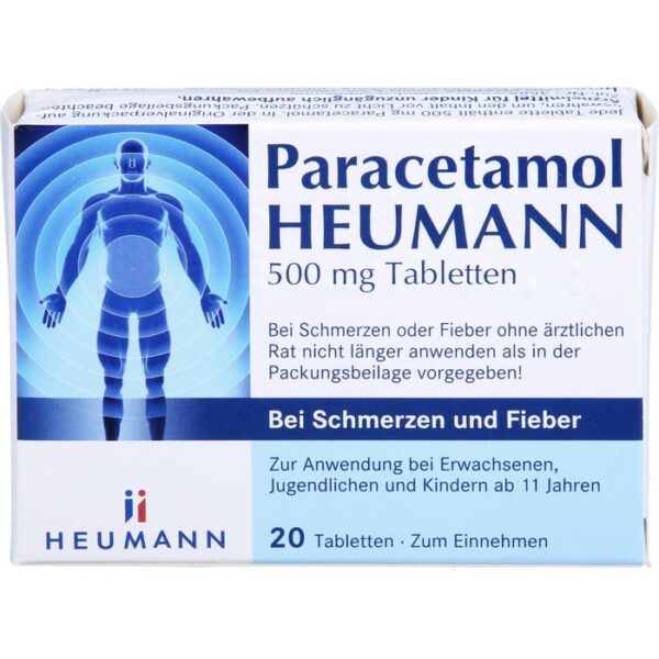 PARACETAMOL HEUMANN 500mg Tab.b.Schmerzen u.Fieber 20 St.