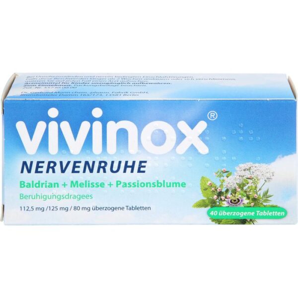 VIVINOX Nervenruhe Baldr.+Mel.+Passion.Beruh.Drag. 40 St.