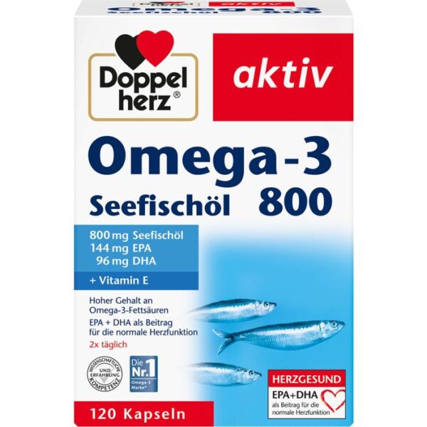 DOPPELHERZ Omega-3 Seefischöl 800 aktiv Kapseln 120 St.