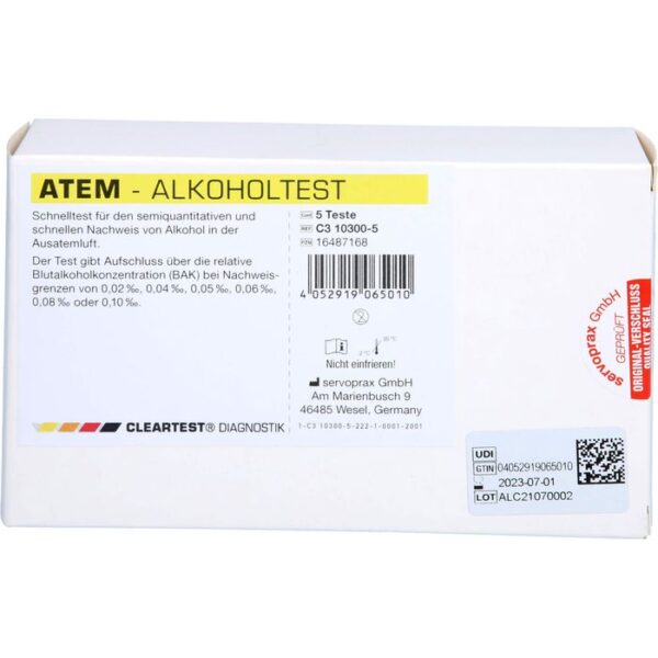 CLEARTEST Atem-Alkoholtest 5 St.