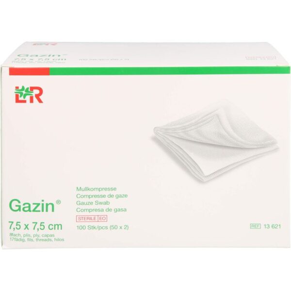 GAZIN Mullkomp.7,5x7,5 cm steril 8fach 100 St.