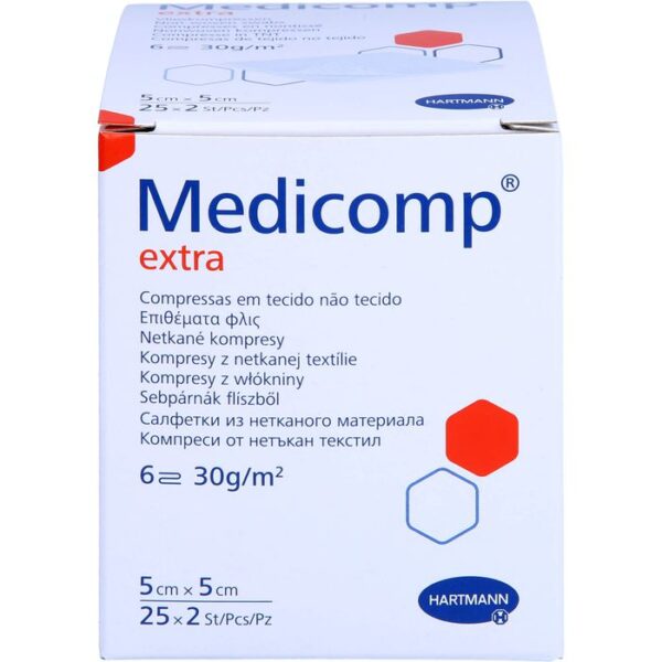 MEDICOMP extra Vlieskomp.steril 5x5 cm 6lagig 50 St.