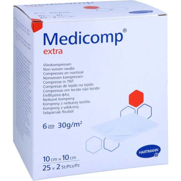 MEDICOMP extra Vlieskomp.steril 10x10 cm 6lagig 50 St.