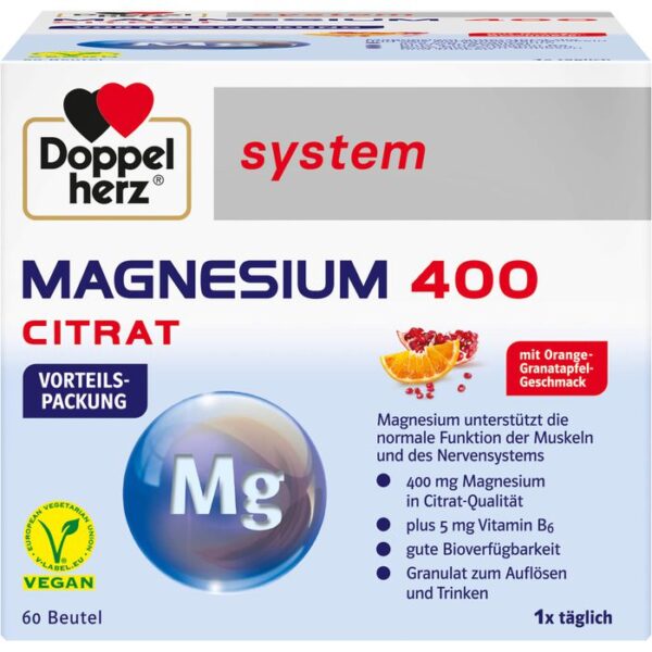 DOPPELHERZ Magnesium 400 Citrat system Granulat 60 St.