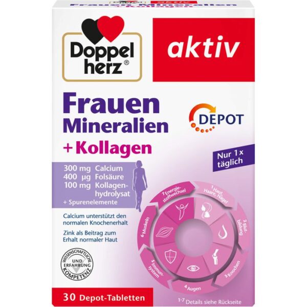 DOPPELHERZ Frauen Mineralien+Kollagen Depot Tabl. 30 St.